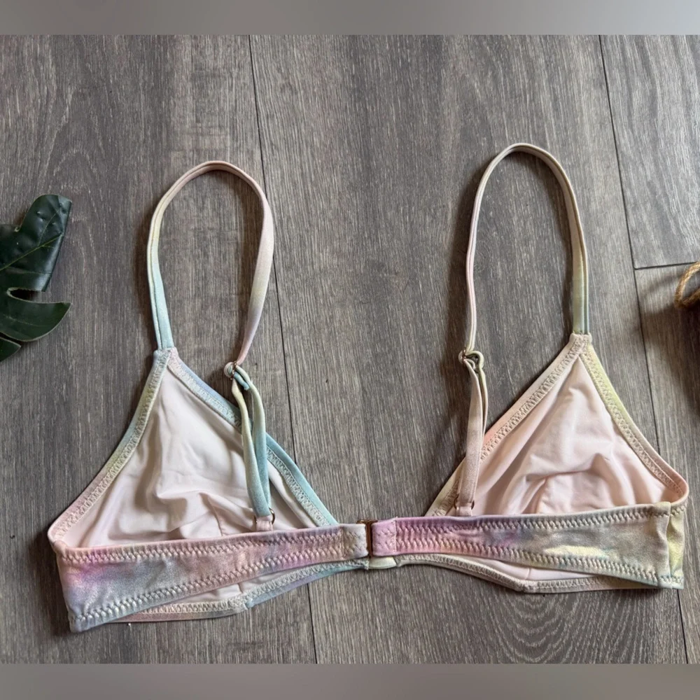 Bond Eye Australia Paris Bikini Tri Top S & Bottom M in Cosmic Rainbow Metallic.